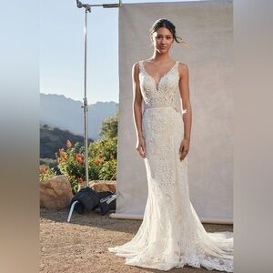 Madison James Kenzie Lace Bridal Dress MJ860 Size 8
